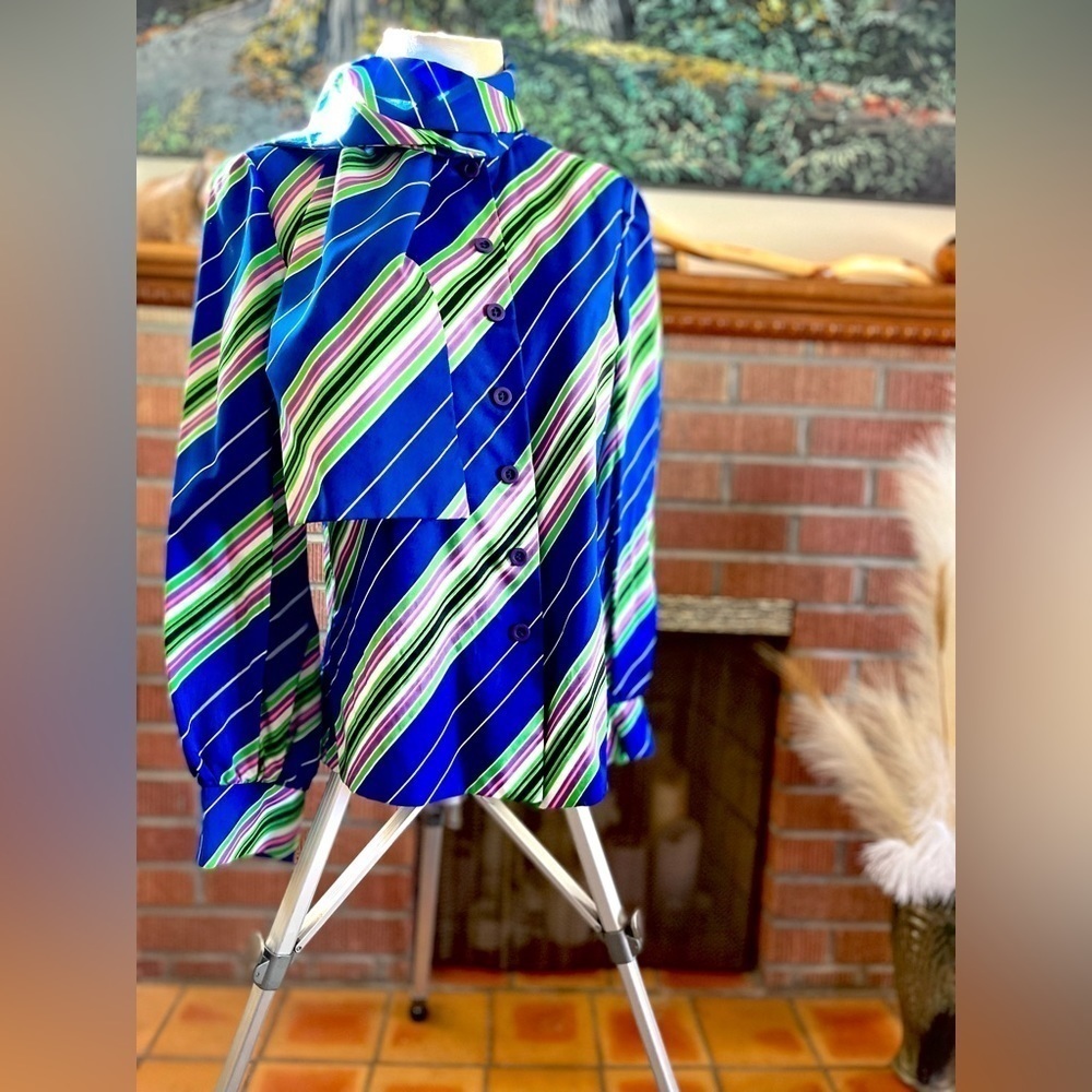 1960s Mod Blouse With Built In Scarf - image 3